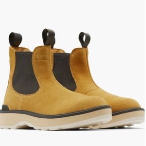 Sorel Hi-Line Line Chelsea Boots Geo Yellow Jet Waterproof Leather NWT